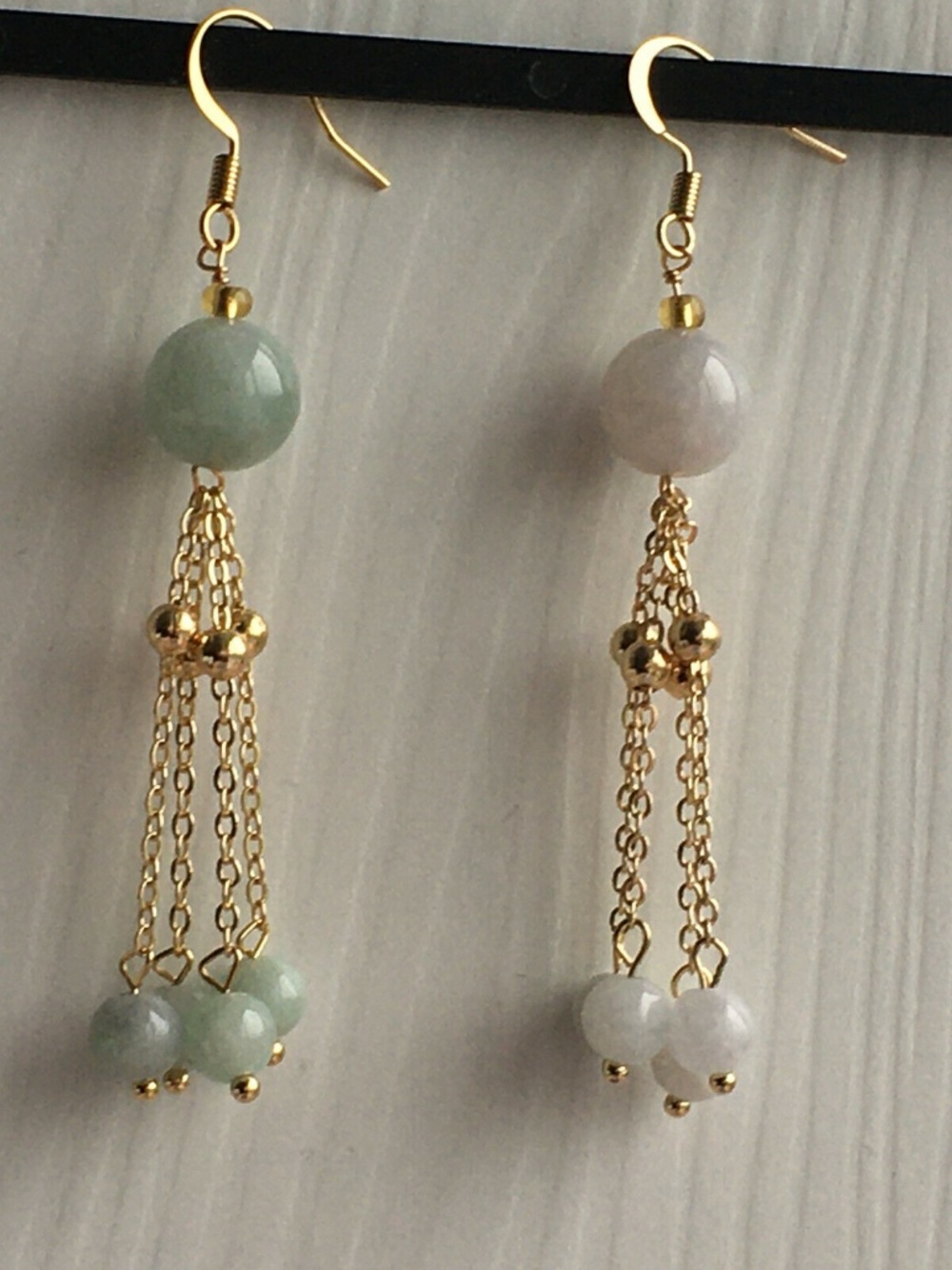 Certified natural A grade JADE Jadeite carving Lucky Earrings 耳环